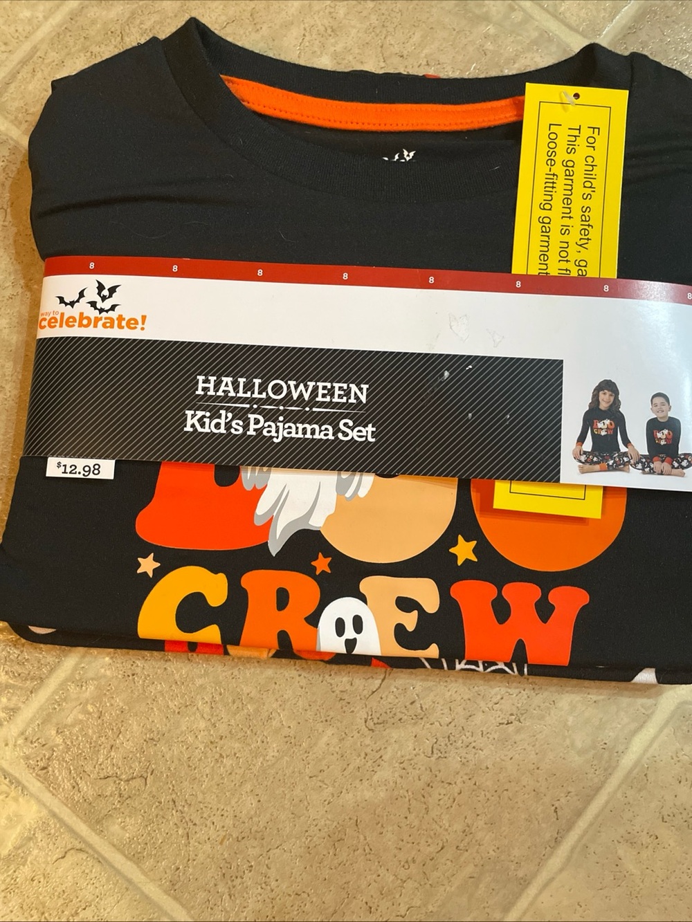 Way To Celebrate Halloween Pajama Set Two-piece Kids Size 8 NEW Unisex